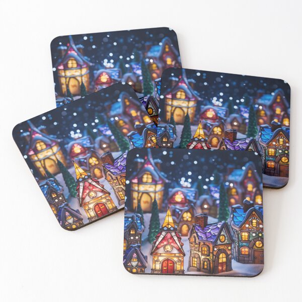 Item preview, Stained Glass Christmas village designed and sold by TDCards.