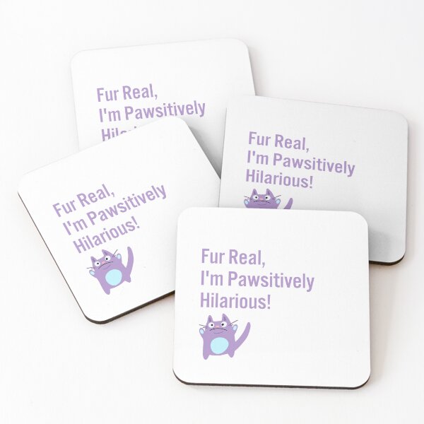 Item preview, Fur Real, I'm Pawsitively Hilarious! Purple Cat designed and sold by ixavee.