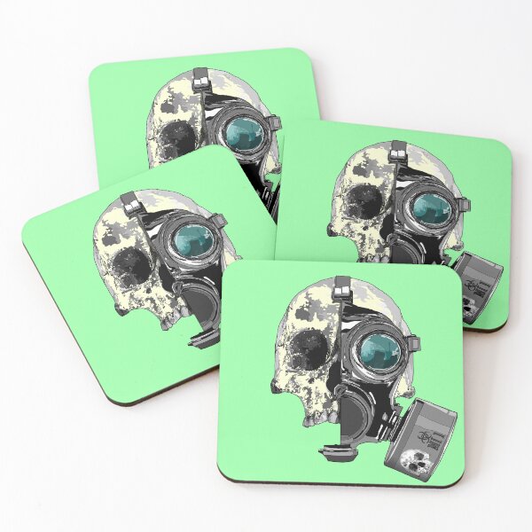 Item preview, Skull wearing gas mask designed and sold by Whimsy Trail Co.