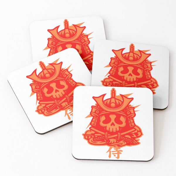 Item preview, samurai skull: kanji 侍 Orange and yellow designed and sold by akaajoficial.