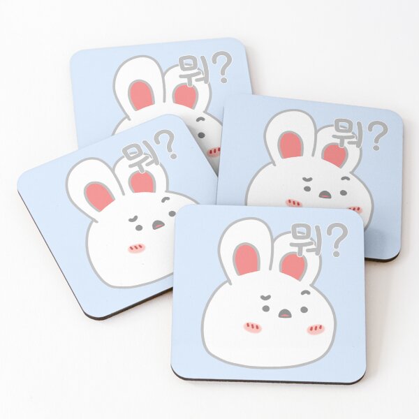 Item preview, Kawaii Bunny Face with Korean Word, What? - 뭐? designed and sold by Kimchi-style-.