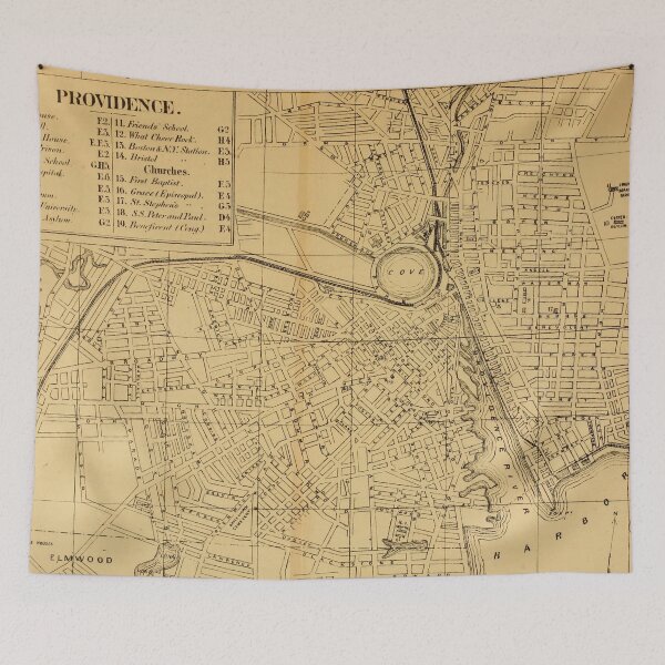 Item preview, Vintage Map of Providence RI (1880) designed and sold by BravuraMedia.
