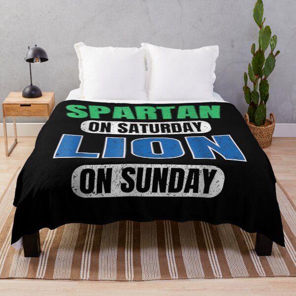 Item preview, Spartan on Saturday Lion on Sunday | Funny Detroit Vintage | Football Fan Gift designed and sold by Christina-grich.