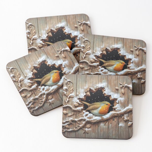Item preview, 3d Christmas Robin in a Hole in the wood designed and sold by SideKickCreates.