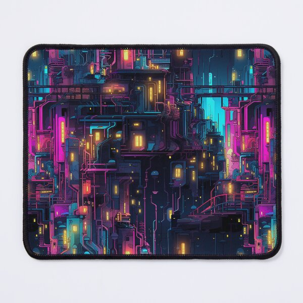 Item preview, Cyberpunk Neon City Buildings Pattern designed and sold by NikkofTime.