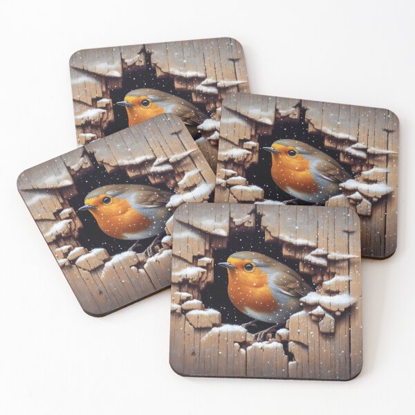 Item preview, 3d Christmas Robin in a Hole in the wood designed and sold by SideKickCreates.