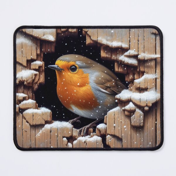 Item preview, 3d Christmas Robin in a Hole in the wood designed and sold by SideKickCreates.