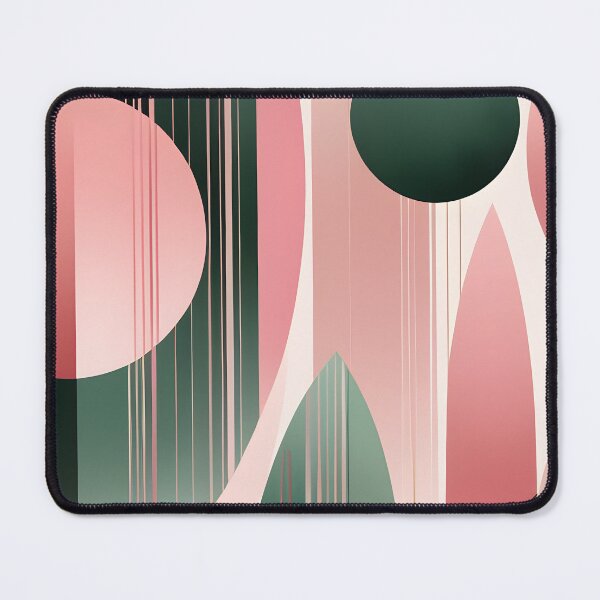 Item preview, Mid Century Botanical Retro Geometric Leaves  Florals  Pink, Dark Green designed and sold by Prints and Lifestyle.