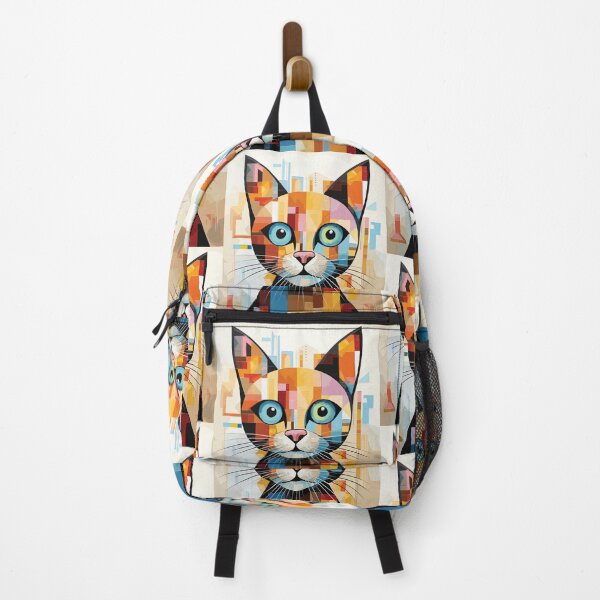 Item preview, Geometric abstract cat art color illustration designed and sold by Niktarka.