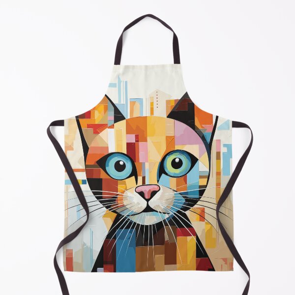 Item preview, Geometric abstract cat art color illustration designed and sold by Niktarka.