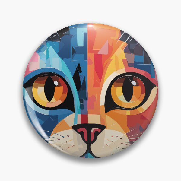 Item preview, Geometric abstract cat art color illustration designed and sold by Niktarka.