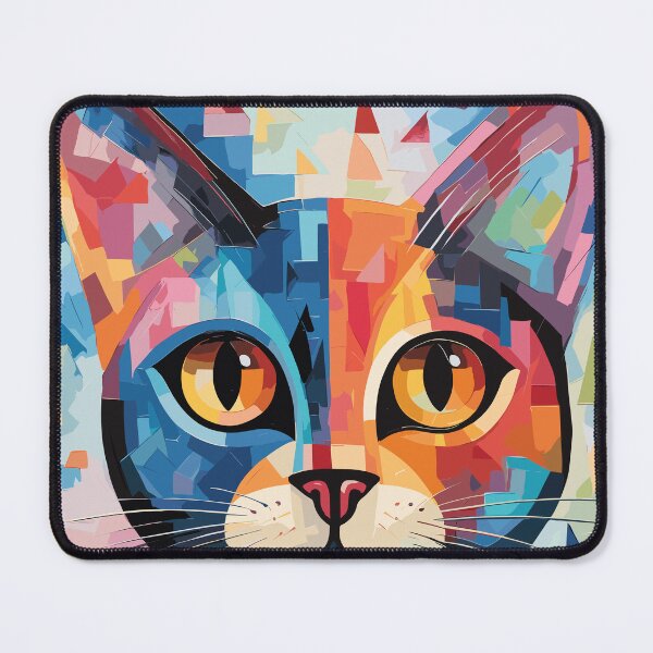 Item preview, Geometric abstract cat art color illustration designed and sold by Niktarka.
