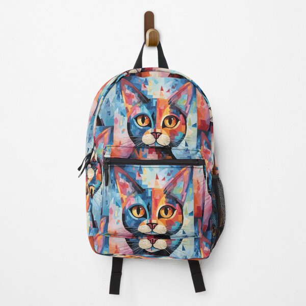 Item preview, Geometric abstract cat art color illustration designed and sold by Niktarka.