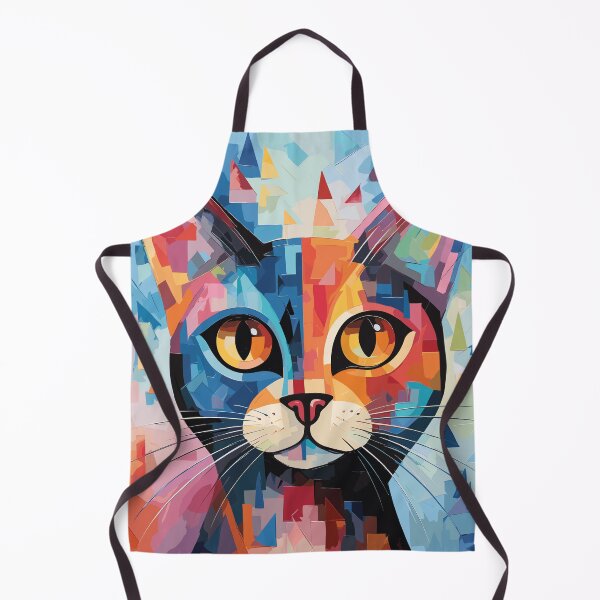 Item preview, Geometric abstract cat art color illustration designed and sold by Niktarka.