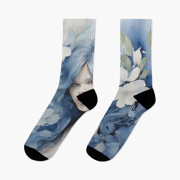 Item preview, Blue Monochrome Watercolor Painting designed and sold by Tamas Das.