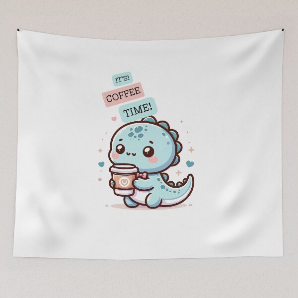 Item preview, Baby Dinosaur Holding a Cup of Coffee designed and sold by LILY ROSE.