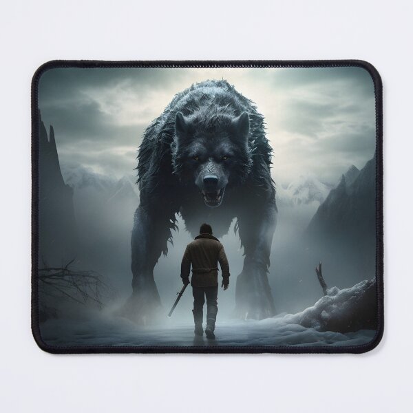 Item preview, Strong Will Soul of a Lonely Man and his Inner Protector Wolf AI Artwork designed and sold by FRTcreative.