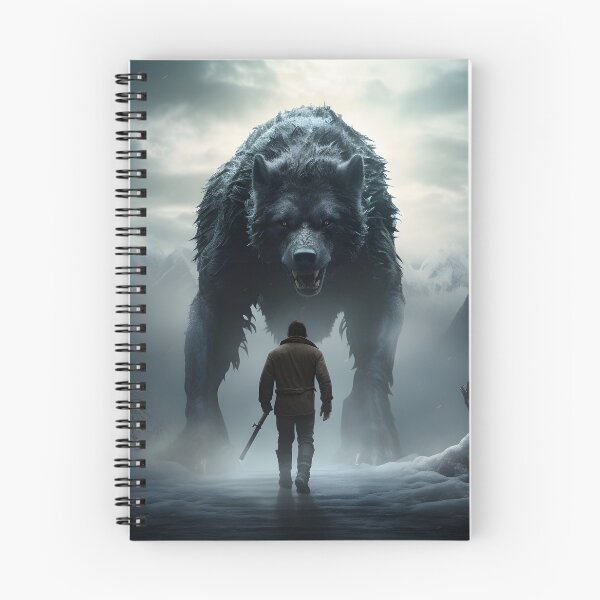 Item preview, Strong Will Soul of a Lonely Man and his Inner Protector Wolf AI Artwork designed and sold by FRTcreative.