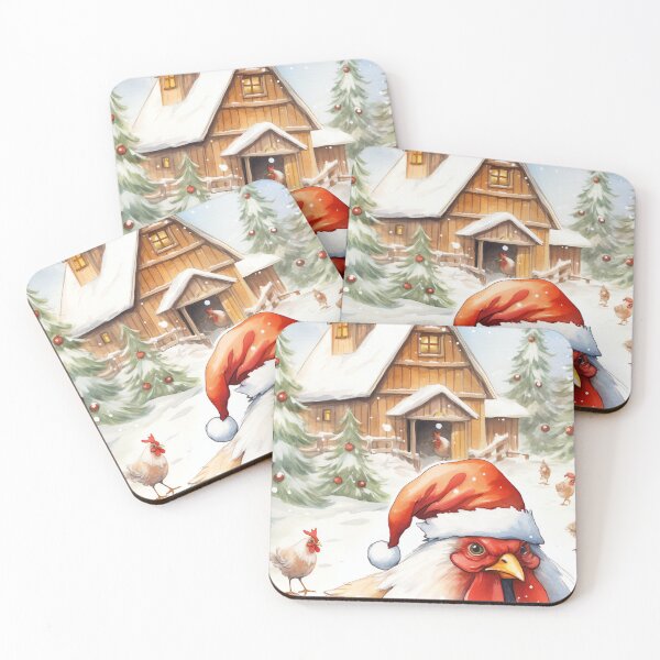 Item preview, Clucky Christmas Chickens designed and sold by cute-animals99.