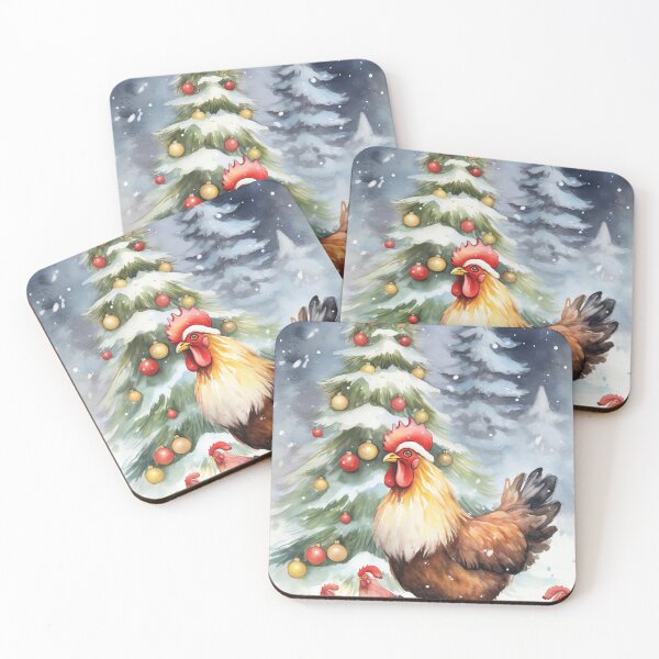 Item preview, Clucky Christmas Chickens designed and sold by cute-animals99.