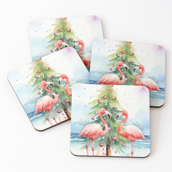 Artikelvorschau, Flamingo-Strand-Weihnachten entworfen und verkauft von cute-animals99.