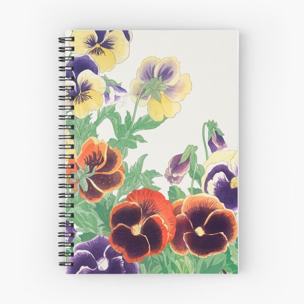 Item preview, vintage pansy flowers, ukiyo e, Seiyô SÔKA ZUFU by Tanigami Kônan designed and sold by EmeraldeaArt.