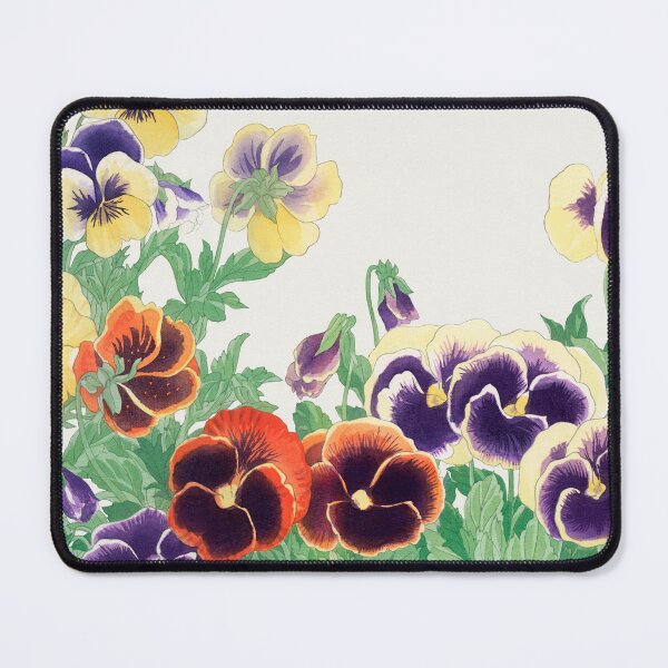 Item preview, vintage pansy flowers, ukiyo e, Seiyô SÔKA ZUFU by Tanigami Kônan designed and sold by EmeraldeaArt.