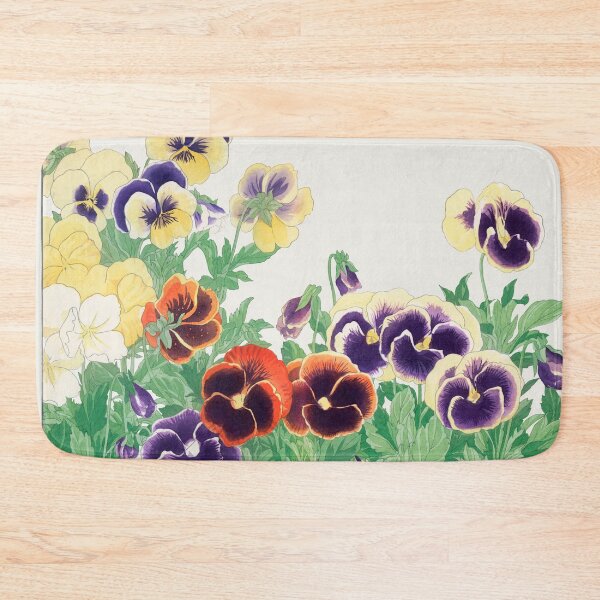 Item preview, vintage pansy flowers, ukiyo e, Seiyô SÔKA ZUFU by Tanigami Kônan designed and sold by EmeraldeaArt.