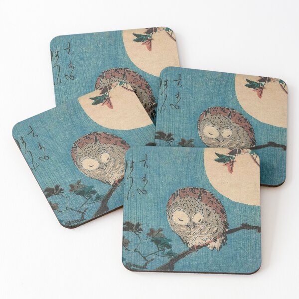 Item preview, HD Small Horned Owl on Maple Branch under Full Moon, by Utagawa Hiroshige / High definition designed and sold by MINDTHECHERRY.