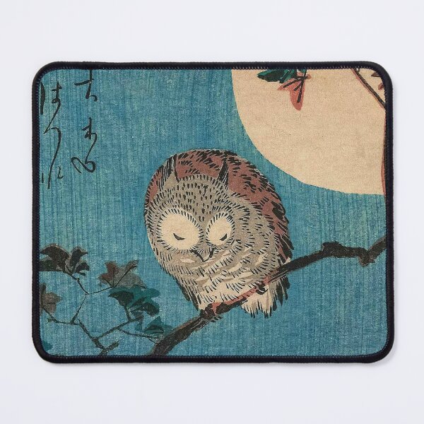 Item preview, HD Small Horned Owl on Maple Branch under Full Moon, by Utagawa Hiroshige / High definition designed and sold by MINDTHECHERRY.