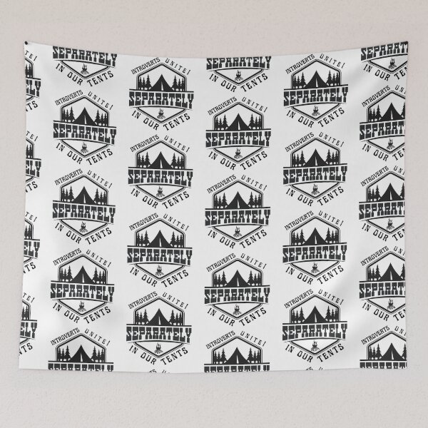 Item preview, Introverts Unite Separately In Our Tents: Embrace Camping Solitude with Retro Style! designed and sold by DonateWord.