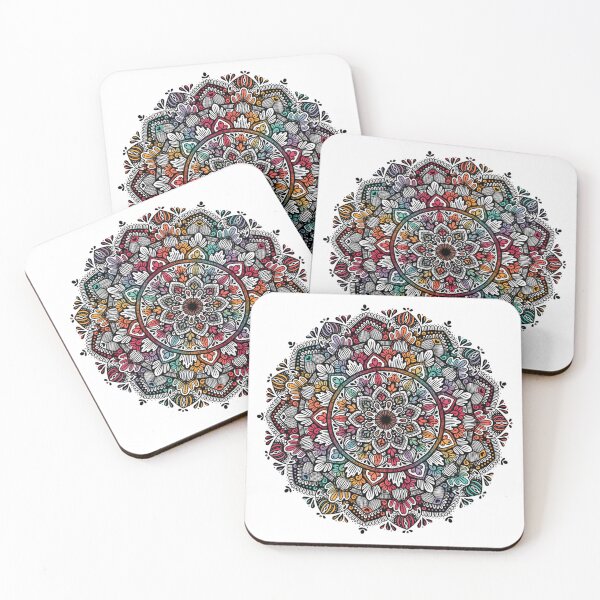 Item preview, Rainbow Mandala Zentangle Boho Design designed and sold by mandalasbymisa.