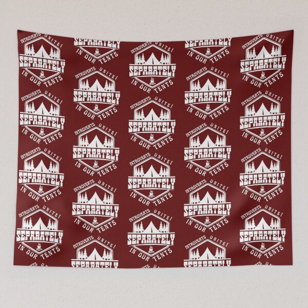 Item preview, Introverts Unite Separately In Our Tents: Embrace Camping Solitude with Retro Style! designed and sold by DonateWord.