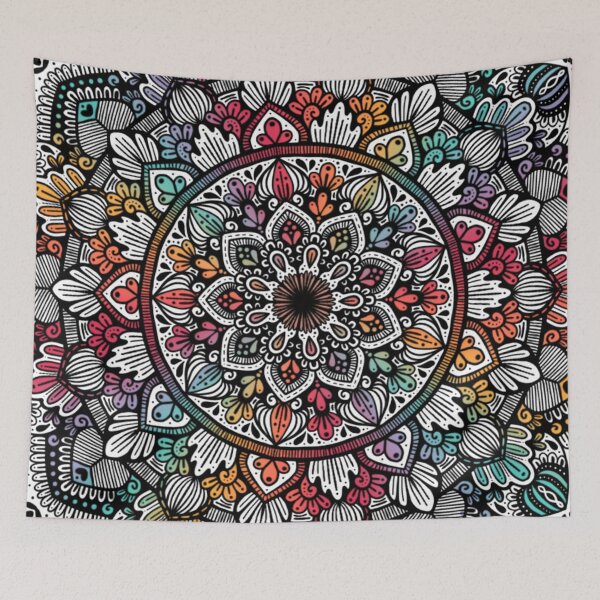Item preview, Rainbow Mandala Zentangle Boho Design designed and sold by mandalasbymisa.