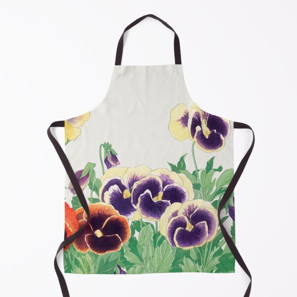 Item preview, Deframed Edition: vintage pansy flowers, ukiyo e, Seiyô SÔKA ZUFU by Tanigami Kônan designed and sold by EmeraldeaArt.