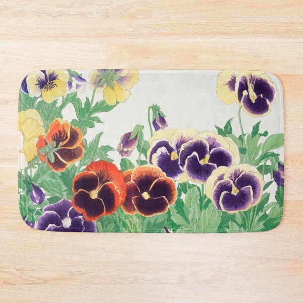 Item preview, Deframed Edition: vintage pansy flowers, ukiyo e, Seiyô SÔKA ZUFU by Tanigami Kônan designed and sold by EmeraldeaArt.