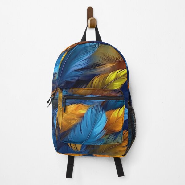 Item preview, PATTERN OF YELLOW AND BLUE FEATHERS designed and sold by infinitearte.