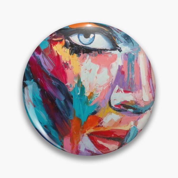 Item preview, Woman with striking blue eyes painting, modern designed and sold by clon-dot-net.