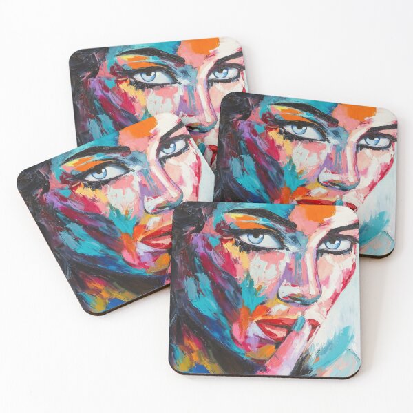 Item preview, Woman with striking blue eyes painting, modern designed and sold by clon-dot-net.