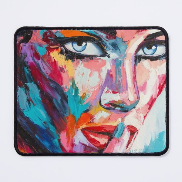 Item preview, Woman with striking blue eyes painting, modern designed and sold by clon-dot-net.