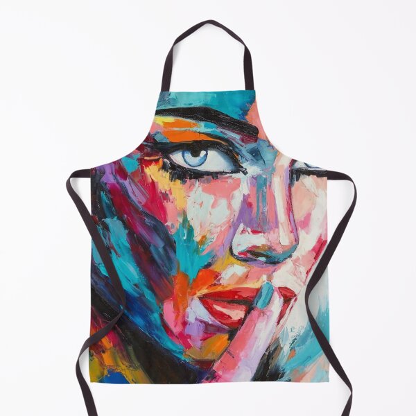 Item preview, Woman with striking blue eyes painting, modern designed and sold by clon-dot-net.
