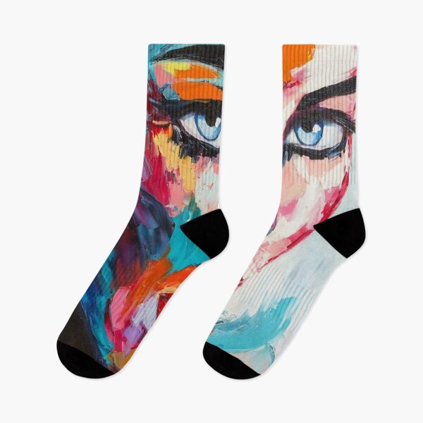 Item preview, Woman with striking blue eyes painting, modern designed and sold by clon-dot-net.