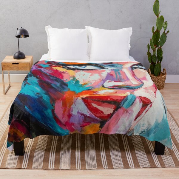 Item preview, Woman with striking blue eyes painting, modern designed and sold by clon-dot-net.