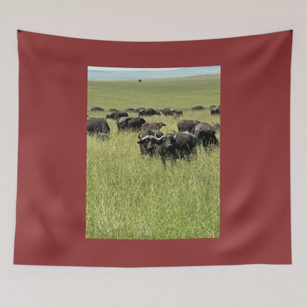 Item preview, Joyful Herd of Buffaloes in Masai Mara Kenya designed and sold by annenambiro.