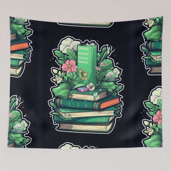 Item preview, Green Books. Flowers With Book. My Bookish Pack. designed and sold by LuNkyRose.
