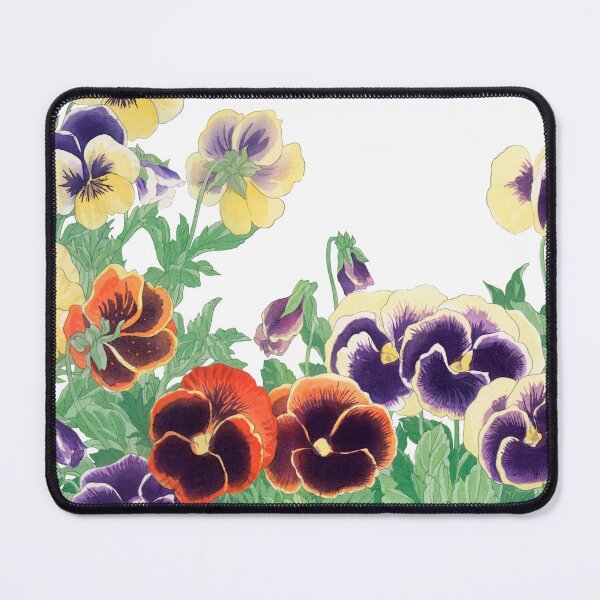 Item preview, Floral Pansies Silhouette: Vintage flower painting Cutout from Ukiyo-e,Seiyô SÔKA ZUFU by Tanigami Kônan designed and sold by EmeraldeaArt.