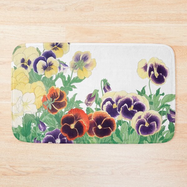 Item preview, Floral Pansies Silhouette: Vintage flower painting Cutout from Ukiyo-e,Seiyô SÔKA ZUFU by Tanigami Kônan designed and sold by EmeraldeaArt.