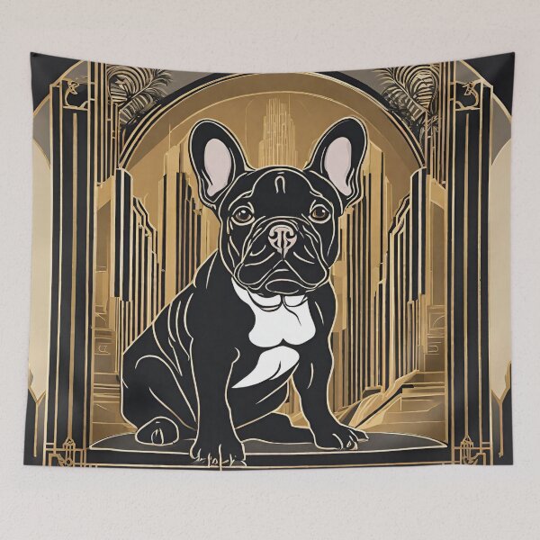 Item preview, Estilo Art Deco Bulldog Francés negro designed and sold by ArDecoS.