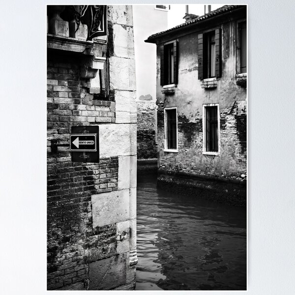 Item preview, Venice Canal, Black and White Photograph designed and sold by IdoFriedmanArt.