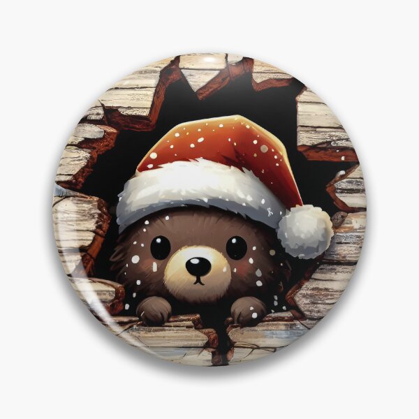 Item preview, Christmas 3d Cute Bear in a Santa hat designed and sold by SideKickCreates.